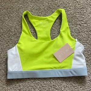 Wilo Active Color Block Neon Lime Sports Bra